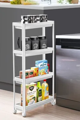 Immagine prodotto di Hermia Concept, Bayev - Bianco, scaffale multiuso in plastica, bianco, 100 % PLASTICA, 54 x 5,5 x 101 cm