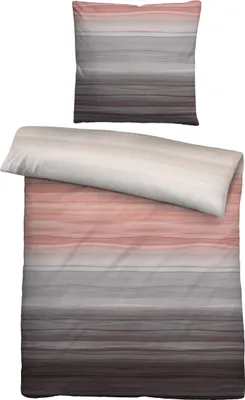 Produktbild von biberna Satin Bettwäsche 0614610 STREIFEN color: gold, size: 1x 155x220 cm + 1x 80x80 cm