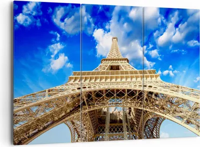 Produktbild von Bild auf Leinwand - Leinwandbild - Architektur paris stadt eiffel - 165x110cm - Wand Bild - Wanddeko - Leinwanddruck - Bilder - Kunstdruck - Leinwand bilder - Wandkunst - CE165x110-2479