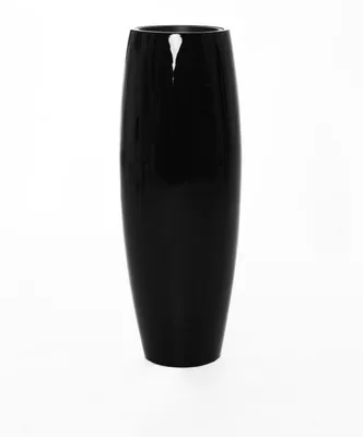 Immagine prodotto di Vaso da terra MAGNUM in fibra di vetro, nero lucido, 30x80 cm