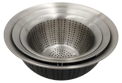 Produktbild von Premium Sieb Schüssel Set Edelstahl – Küchensieb, Nudelsieb, Durchschlag Sieb Schüsseln – 3-teilig für Kochen & Backen