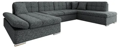 Produktbild von MIRJAN24 Ecksofa Bergen mit Bettkasten, Regulierbare Armlehnen, U-Form Schlafsofa vom Hersteller, Wohnlandschaft (Farbe: Bella 20, Ecksofa: Links)