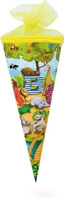 Obrázok produktu pre Nestler školský kužeľový tyl v. 22 cm okrúhle zvieratko ABC