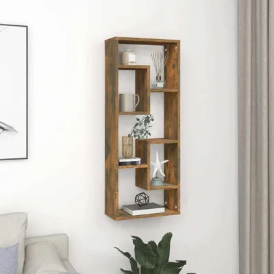 Obrázok produktu pre Maison Exclusive - Nástenná polica z dymového dubu 36x16x90 cm Drevený materiál