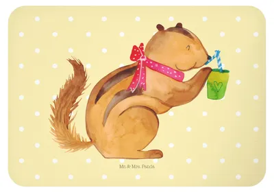 Produktbild von Mr. & Mrs. Panda magnet Eichhörnchen Smoothie - Gelb Pastell - Geschenk, Lustige Sprüche, büromagnet, Abnehmen, Kühlschrankmagnet, haftmagnet, Diät, Streifenhörnchen