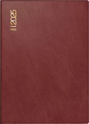 Produktbild von rido/idé 7018242295 Taschenkalender Modell Technik III (2025)| 1 Seite = 1 Tag| A6| 384 Seiten| Schaumfolien-Einband Catana| bordeaux