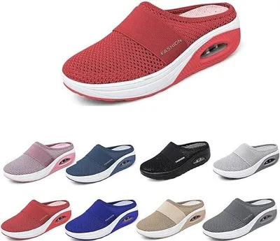 Produktbild von Damen Orthopädische Sneaker mit Luftpolster: Bequeme, Atmungsaktive Mesh-Freizeitschuhe, Leichte Gehschuhe für Diabetiker, Sandalen und Turnschuhe mit Fußbett