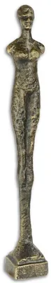 Immagine prodotto di Casa Padrino statuetta di design in ghisa in piedi donna oro antico 6,3 x 6,1 x h. 42,2 cm - statuetta decorativa