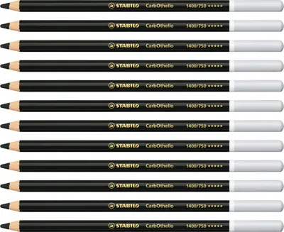 Produktbild von Pastellkreidestift - STABILO CarbOthello - 12er Pack - neutralschwarz