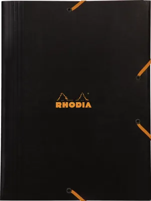 Produktbild von Rhodia 5x Sammelmappe Karton, Gummizug und 3 Klappen, 24x32cm Schwarz 24329C