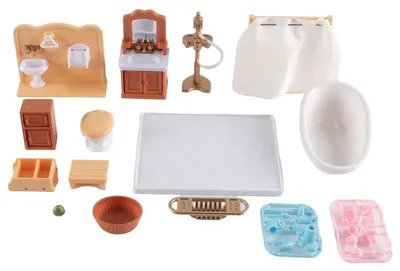 Obrázok produktu pre Miniatúrna súprava kúpeľňového nábytku pre domček pre bábiky, mierka 1:12