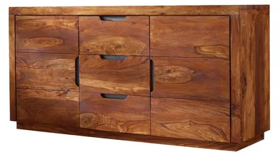 Immagine prodotto di MASSIVMOEBEL24 | credenza in legno di Sheesham / palissandro 150x45x75 Noce laccato DUKE #125