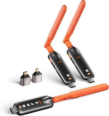 Produktbild von FastShopping - Wireless HDMI Transmitter & 2 Empfänger, 4K Eingang auf 1080P Ausgang, 5.8G Wireless HDMI Transfer bis zu 50m für Laptop, PC, TV-Box