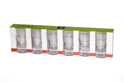 Obrázek produktu pro GLASMARK Sada 6 panáků na vodku se zlatou spirálou - 25ml