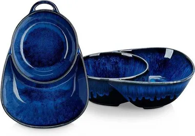 Image de Bol à petit-déjeuner bleu, lot de 2, passe au micro-ondes