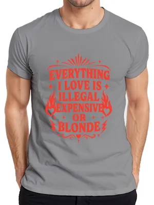 Produktbild von Everything I Love Is Illegal Expensive Or Statement Sarkasmus Fun Herren T-Shirt, Grau, XXL