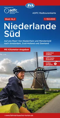 Produktbild von BVA ADFC Radtourenkarte Niederlande Süd, mit Knotenpunkten 1:150.000