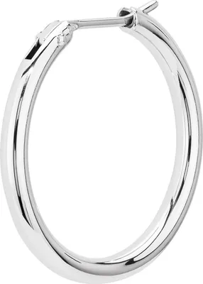 Produktbild von Einzel 30mm klassische Creole 925 Silber zeitlose Klappcreole Herren Ohrring