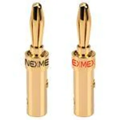 Produktbild von Bananenstecker 4mm schraubbar 2x Stecker vergoldet NEXMEX für Lautsprecherkabel