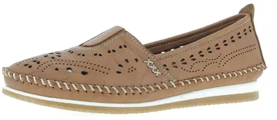 Produktbild von Andrea Conti Damen Slipper aus wrinkled Leder mit Lochmuster 1889603, Größe:42 EU, Farbe:Braun
