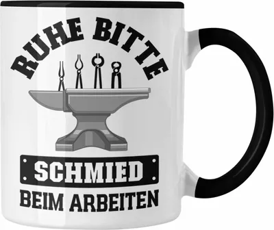 Produktbild von Trendation - Schmied Geschenke Tasse mit Spruch Hufschmied Kaffeetasse Geschenkidee (Schwarz)