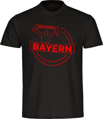 Produktbild von multifanshop Herren T-Shirt - Bayern - Meine Fankurve, schwarz, Größe XXL