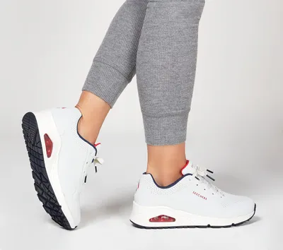 Produktbild von Skechers Uno-Stand On Air 73690-WNVR Damenschuhe Sneaker White/Navy/Red Gr.38