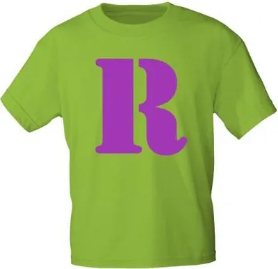 Produktbild von Marken T-Shirt mit Print Buchstabe - R - 85121 Apfelgrün Gr. S-3XL Größe - 3XL