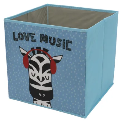 Obrázek produktu pro Textilní úložný box do dětského pokoje, 30 x 30 x 30 cm, zebra