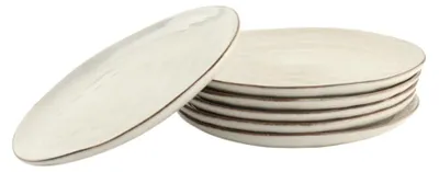 Obrázek produktu pro Sada 6 dezertních talířů, průměr 21 cm, béžová barva, keramika