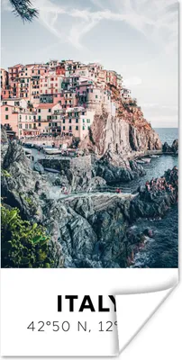 Produktbild von MuchoWow® Poster Cinque Terre - Italien - Amalfi - Meer 60x120 cm - Wandschmuck