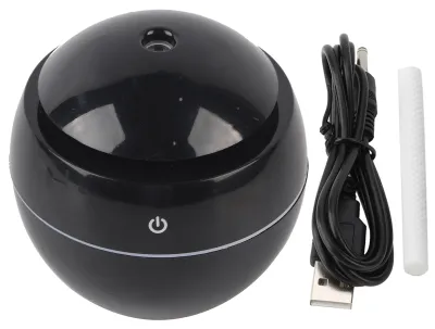 Obrázok produktu pre USB Essential LED dotykový ultrazvukový zvlhčovač vzduchu s difúzorom olejov a čističom vzduchu, čierny
