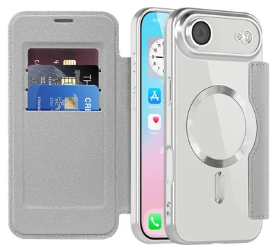 Zdjęcie produktu dla Techsuit – SmartMag Book Case etui książkowe na iPhone 17 Air – szare