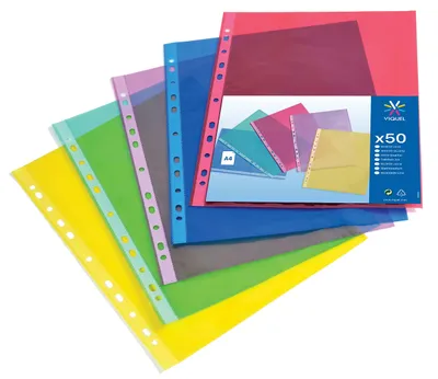 Obrázok produktu pre Viquel 106050 06, 210 x 297 mm (A4), Viacfarebný, Polypropylén (PP), 0,05 mm, 50 kusov