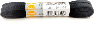 Produktbild von Ringelspitz Schnürsenkel flach breit 120cm schwarz