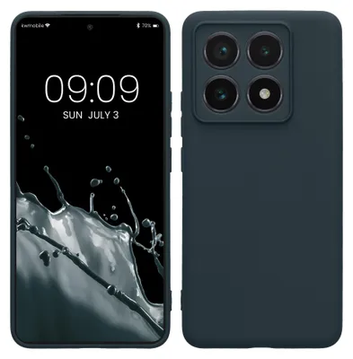 Produktbild von kwmobile Handyhülle für Xiaomi 14T Pro Hülle - weiches Handy Silikon Case - Schutzhülle Cover - Dunkler Schiefer