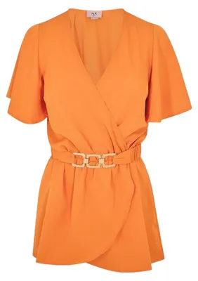 Productafbeelding van Ax - Tuniek voor dames, met riem, wijde mouwen, model GT32799 (maat 34 EU) (Oranje)