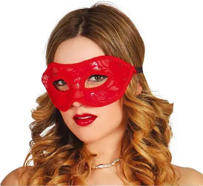 Immagine prodotto di maschera sexy in pizzo rosso per donne
