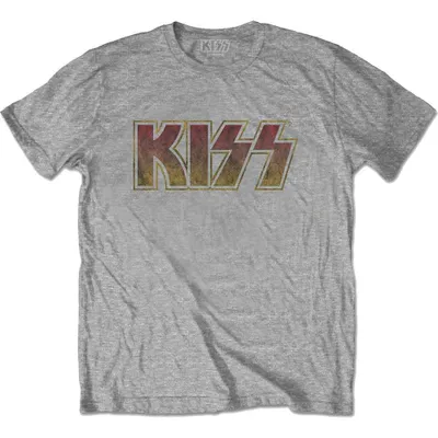 Produktbild von Kiss Vintage Classic Logo Grey L T-Shirt