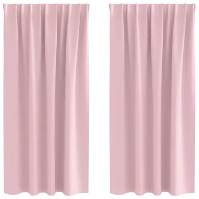 Produktbild von vidaXL Verdunkelungs-Vorhänge mit Ringen 2 pcs Babyrosa 175 x 140 cm