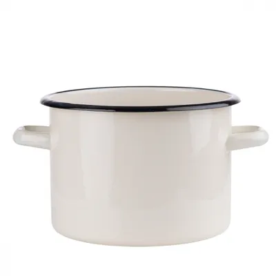Produktbild von Emaille Topf 4L Beige Creme Kochtopf Universaltopf Suppentopf Induktion 20cm 4 L