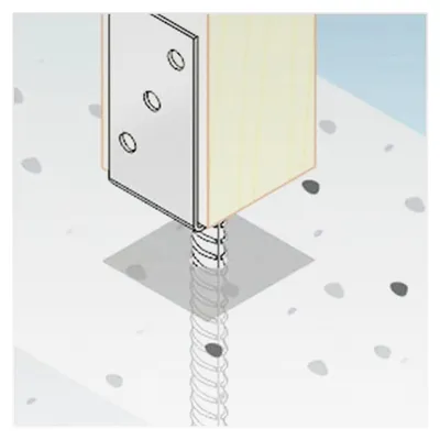 Produktbild von Pfostenträger 141mm Pfostenanker Pfostenfuß Pfostenschuh Stützenfuß mit Steindolle