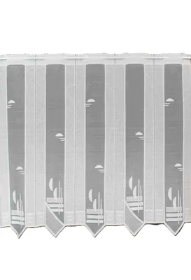 Produktbild von Scheibengardine Bistrogardine Meterware nach Maß Graphisch weiß Länge 90 cm