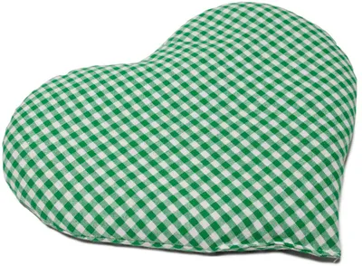 Produktbild von Zirbenkissen Herz | ca 30x25cm | grün-weiß |Zirbenholzkissen Herzkissen mit Zirbenspäne