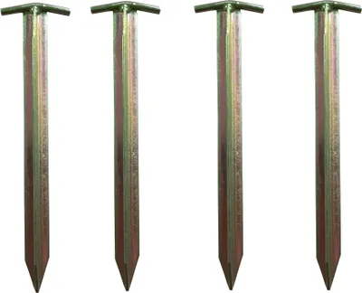 Produktbild von 4er Set T-Profil Heringe verzinkt Eisen Erdnagel 30cm Erdanker Erdnägel Bodenanker