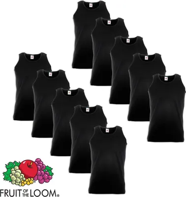 Immagine prodotto di Fruit of the Loom Valueweight Muskelshirt 10 Stk. Baumwolle Schwarz M
