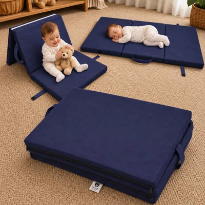 Produktbild von Best For Kids Klappmatratze für das Reisebett 120 x 60 cm Marineblau 60x120