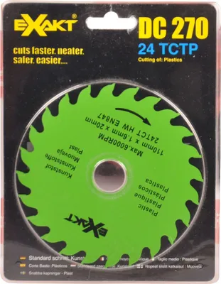 Produktbild von Original Ersatzsägeblatt Sägeblatt Handkreissäge Exakt DC270 Kreissäge Holz Alu, Variante:24 TCTP für Kunststoff