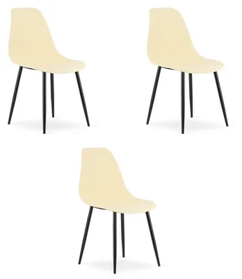 Obrázok produktu pre Stolička WAT krémová / čierne nohy x 3