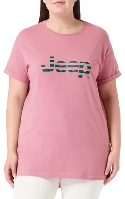 Obrázok produktu pre Dámske tričko značky JEEP, model O102611-P490, oversize strih, pruhované, s rolákom na rukávoch, farba: tmavá